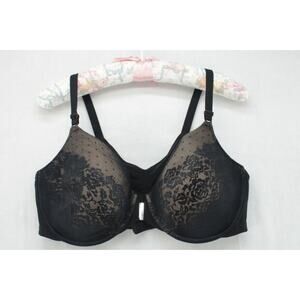 Soma Posture Bra size 38DD Black Lace Front Closure Underwire